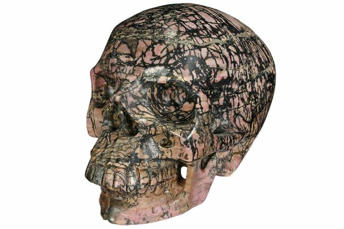 Realistic, Carved Rhodonite Skull #111211